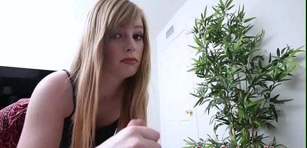  Hot teen jerks and blows her stepbrother